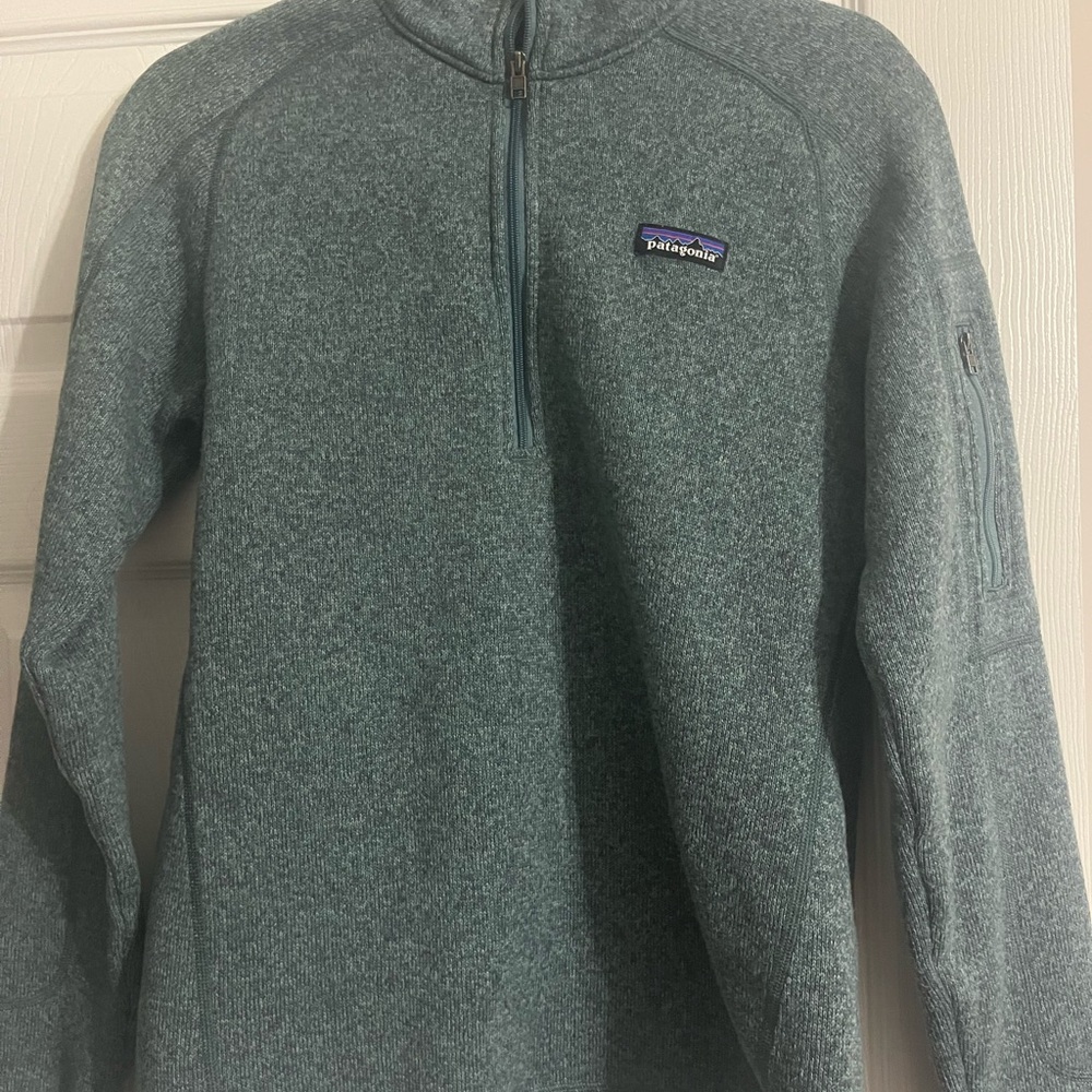 Patagonia Teal Zip-Up Sweater